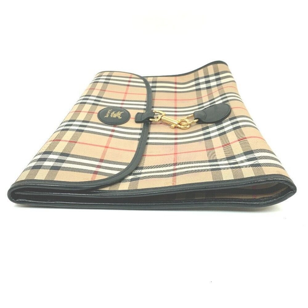 Authentic Burberry Check Document Pouch Clutch Ba… - image 5